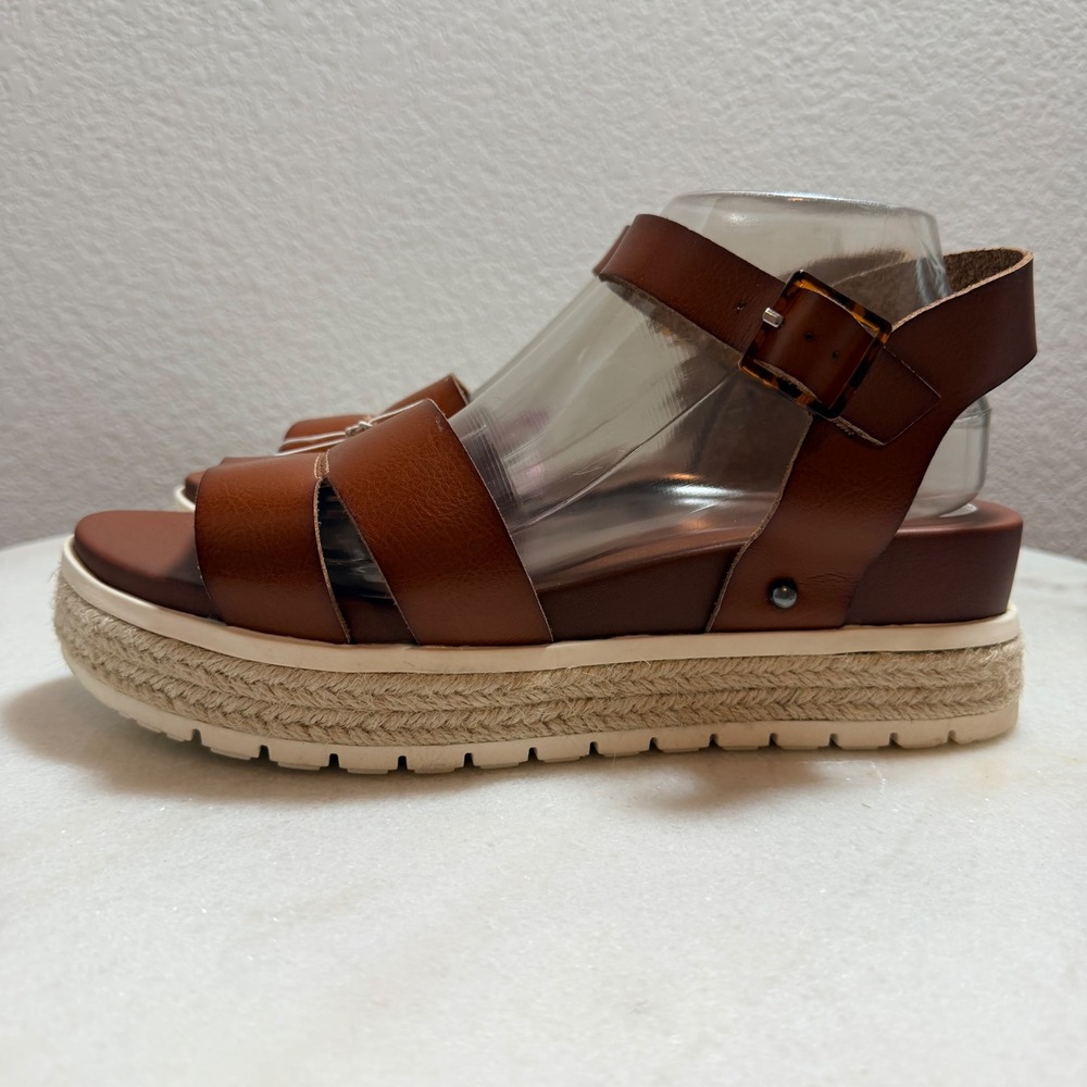 MIA Lydia Cognac Brown Espadrille Platform Sandals Womens 9.5 MH2326BFSF - Picture 2 of 7